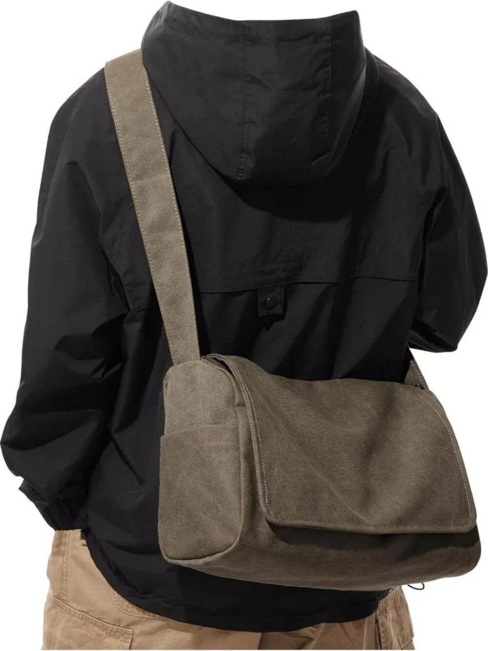 Stylish Water-Resistant Messenger Bag, Unisex Crossbody Canvas Shoulder Bag